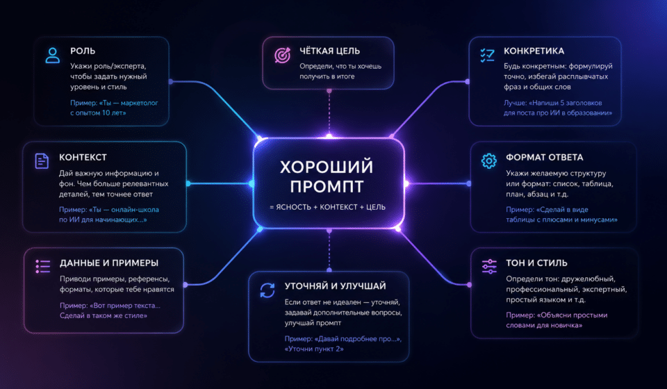 Что такое хороший промпт и почему простые запросы дают слабые ответы